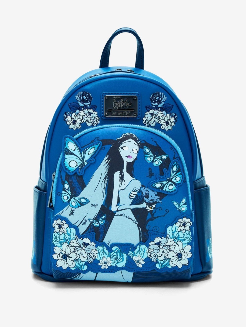 NWT Loungefly Tim Burton Corpse Bride Blue Butterfly Floral Mini Backpack